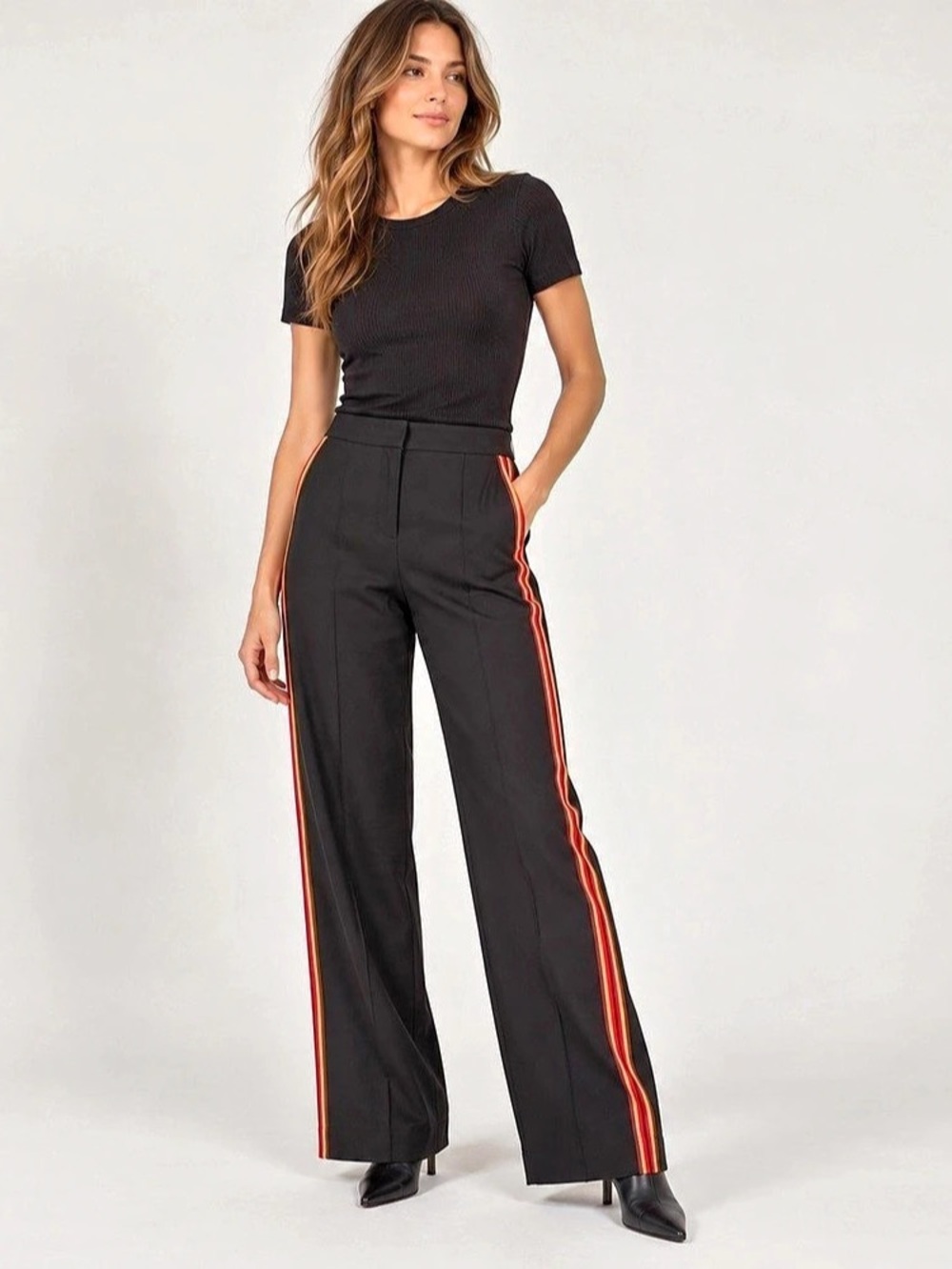 Derek Lam Wide Leg Striped Pants Black Size 2, Like New